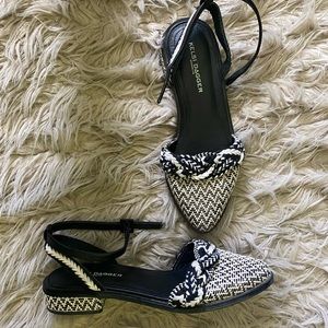 Flats, black and white, kelsi dagger, size 6
